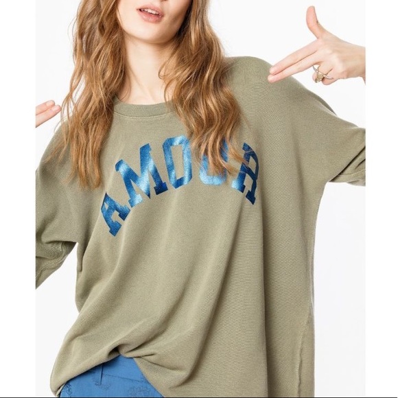 Zadig&Voltaire Portland Amour Khaki Sweatshirt XS - Picture 2 of 8